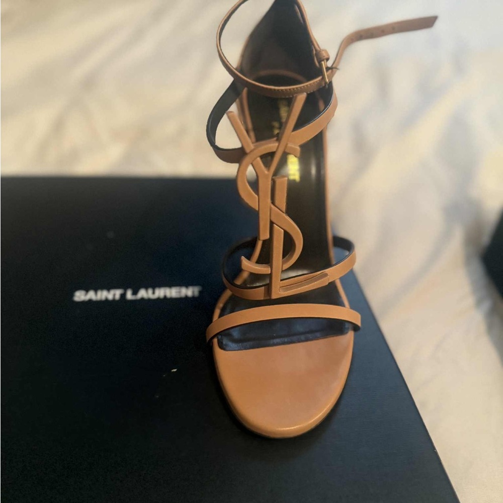 Saint Laurent Brown Strappy Heels